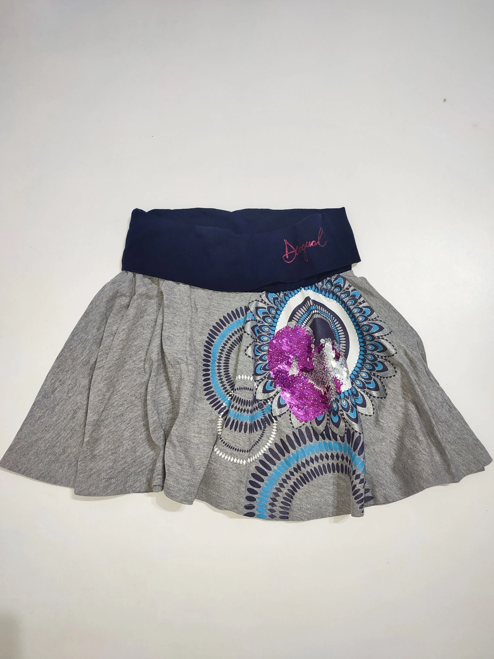 Falda gris con lentejuelas Desigual Niña - Talla 9/10 años (134-140 cm)